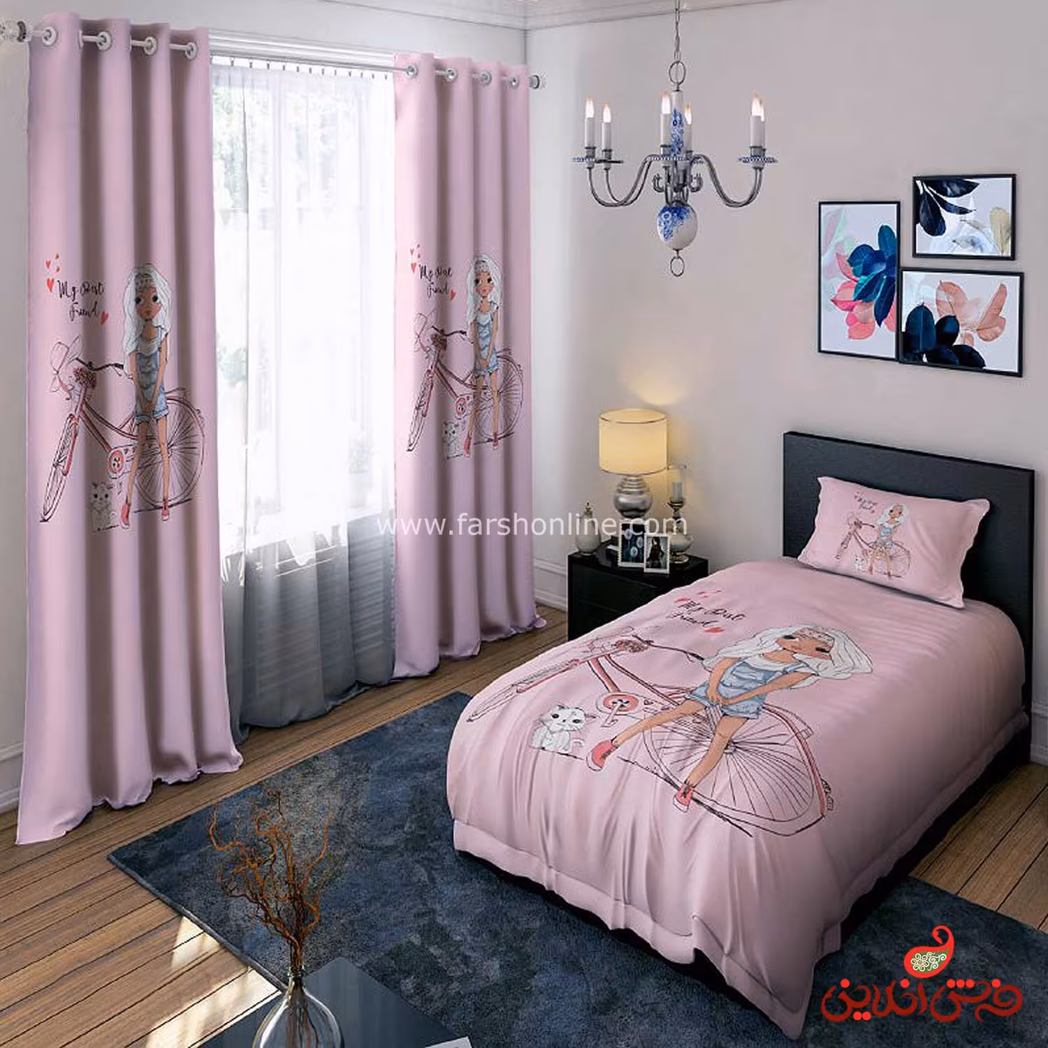 روتختی  طرح دختر و دوچرخه کد 15409