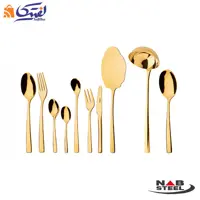 سرویس 98 پارچه ناب استیل مدل فلورانس طلایی PVD