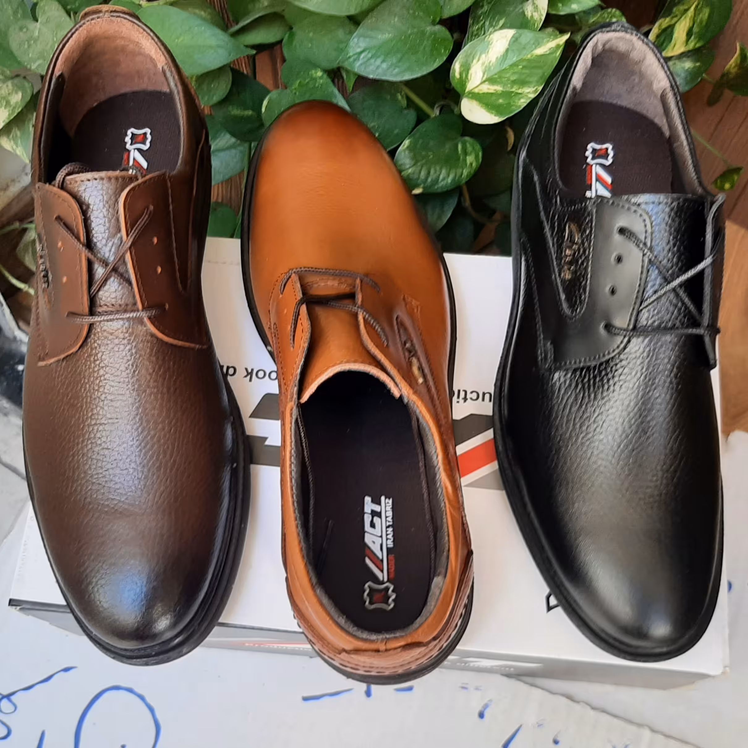 کفش  مردانه چرم طبیعی مدل نادر اکت بندی قهوه ای سایز44