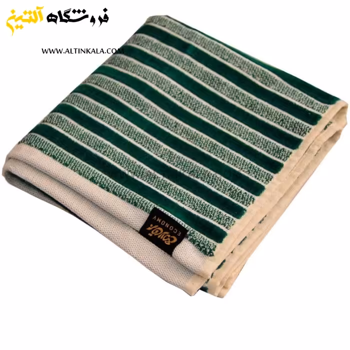 حوله دستی برق لامع طرح شالیزار سبز 90×50