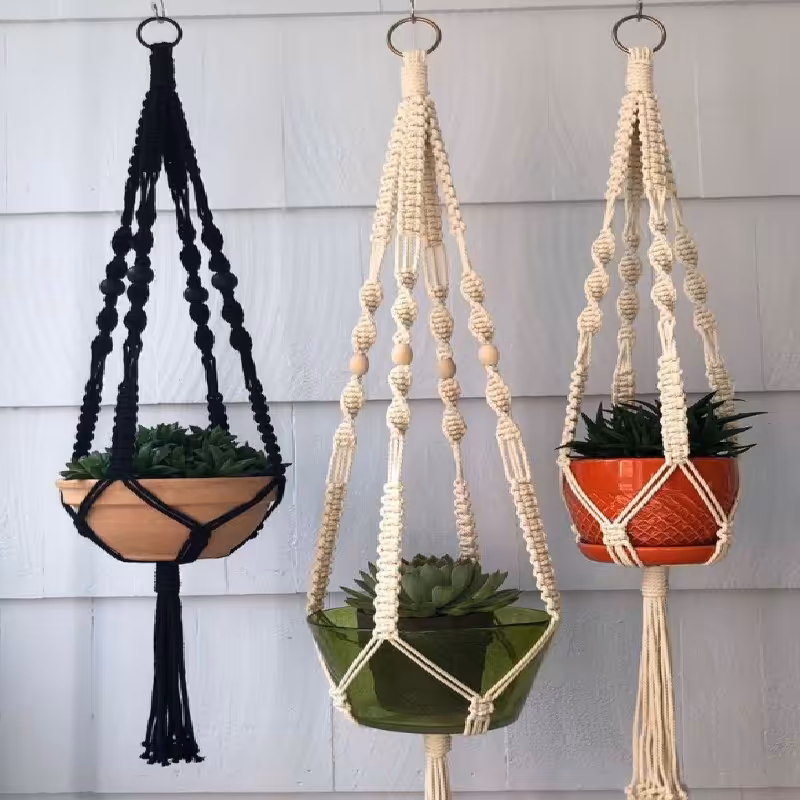 آویز گلدان مکرومه کد 116