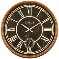 ساعت دیواری چوبی مدل JOHNSON کد WAL-484 رنگ کرم و قهوه ای گردویی