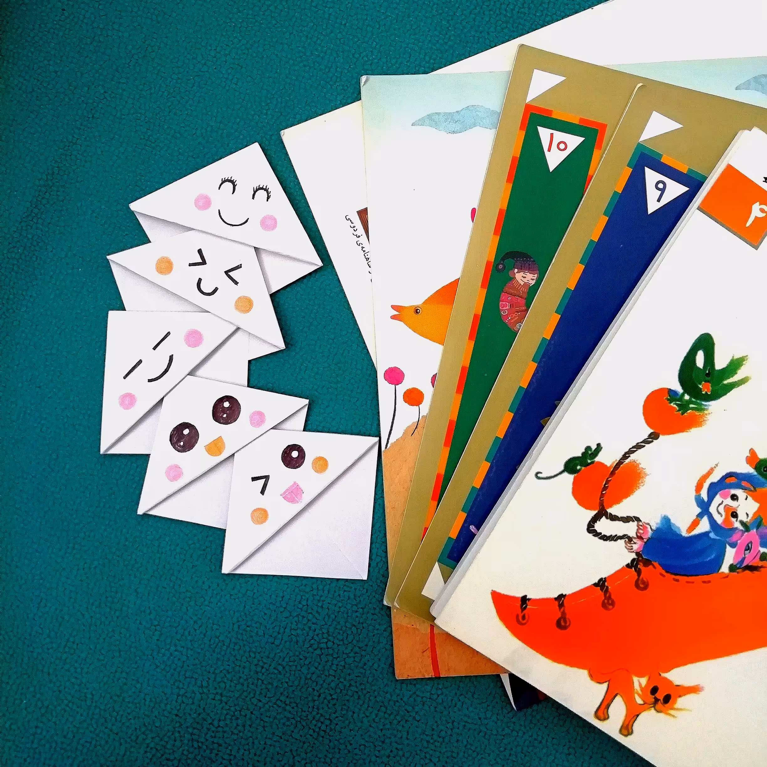 نشانگر کتاب اوریگامی کد 01 سایز5در5  (پک 5 عددی) 