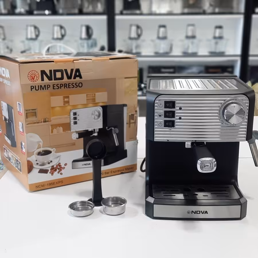 اسپرسوساز ندوا مدل 195
 توان مصرفی 850W  
توان بخار 20 بار 