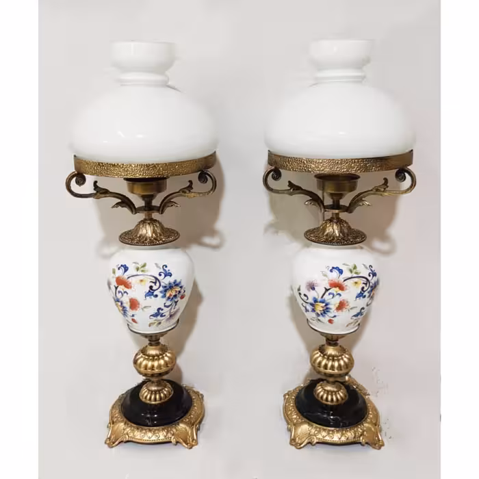 شمعدان مدل چراغ پایه برنجی ایتالیایی کد 4916 ارتفاع 64 سانتی متر