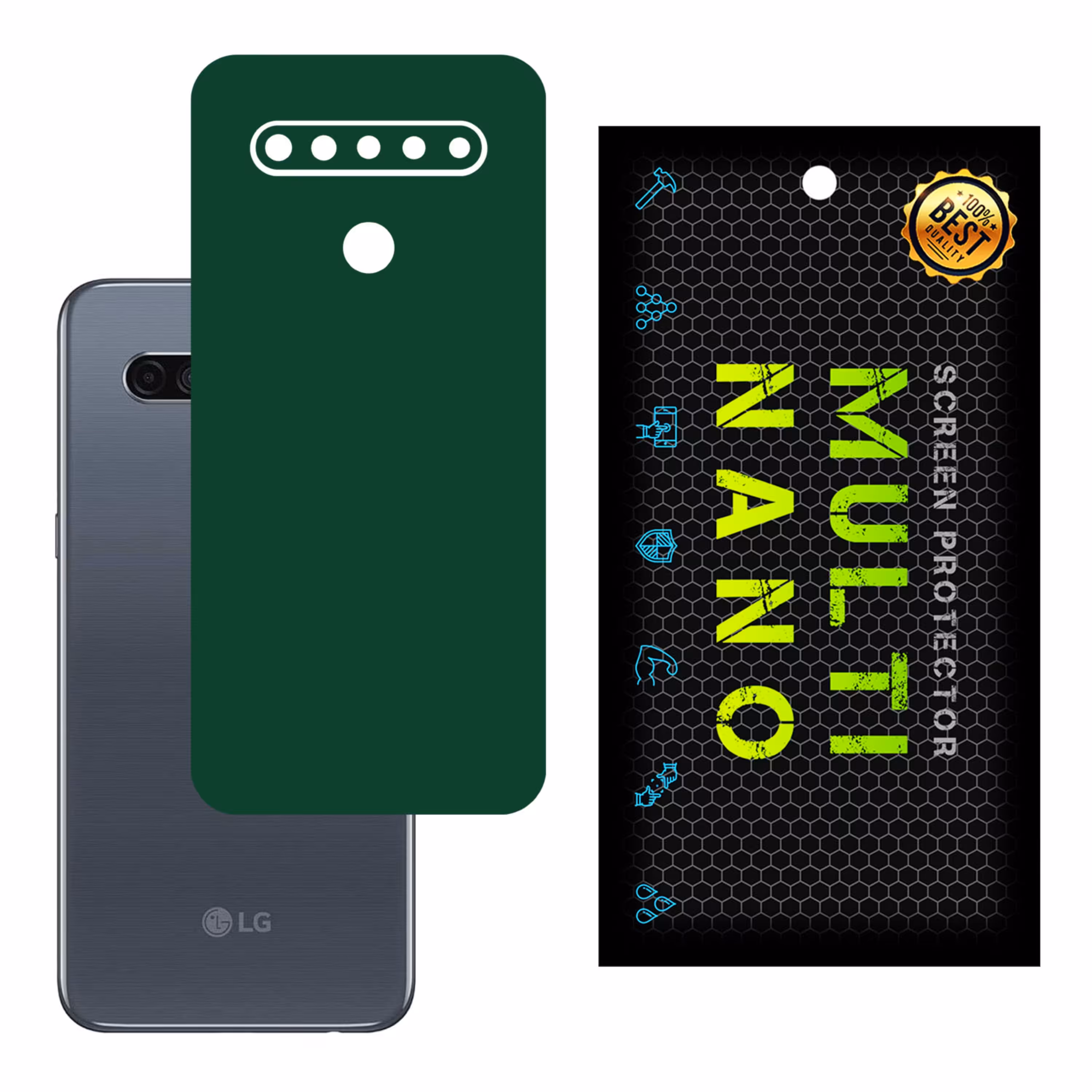 برچسب پوششی MultiNano مدل X-F1M-Green برای پشت موبایل ال جی  K61