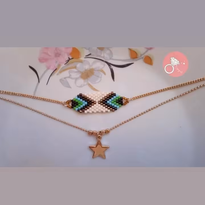 دستبند دو ردیفه منجق دوزی