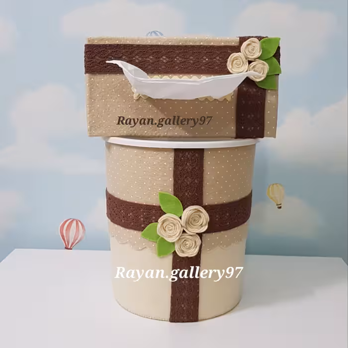 سطل و کاور دستمال کاغذی اتاق خواب