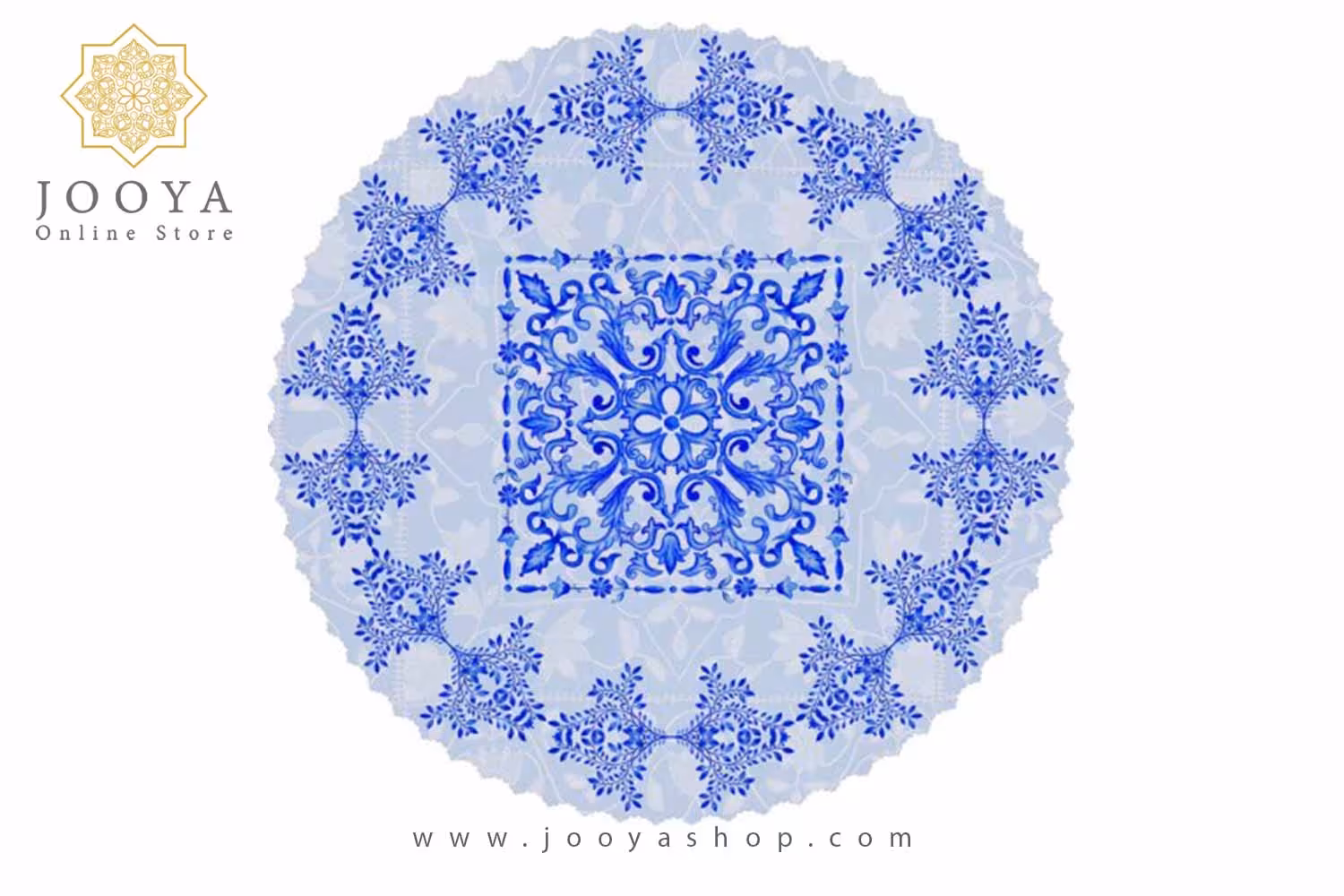 رومیزی مخمل دایره مهر هندی