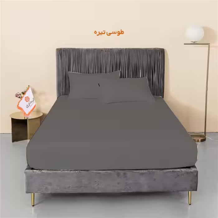 سرویس ملحفه چیداری مدل میکرو طوسی تیره یک نفره دو تکه 90در200