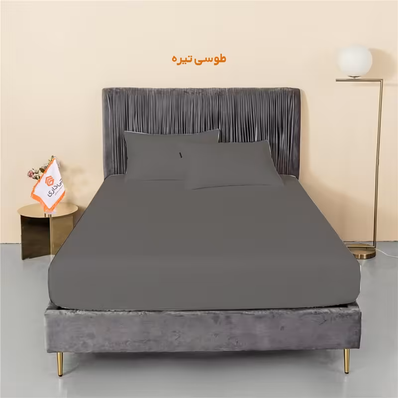 سرویس ملحفه چیداری مدل میکرو طوسی تیره یک نفره دو تکه 90در200