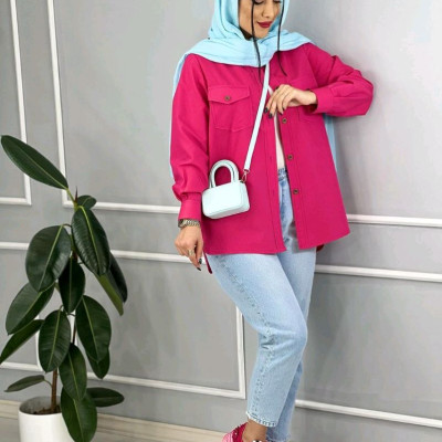 تونیک مانتویی جیب دار