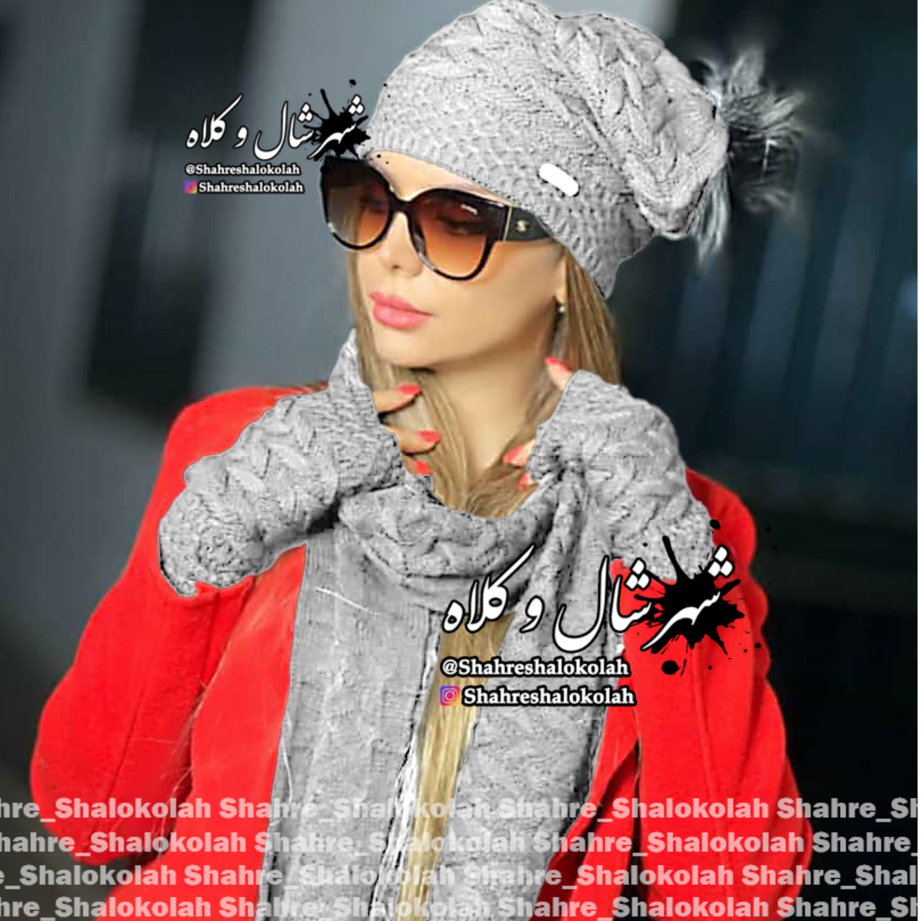 شال و کلاه و دستکش سه تیکه کد 41508 طوسی