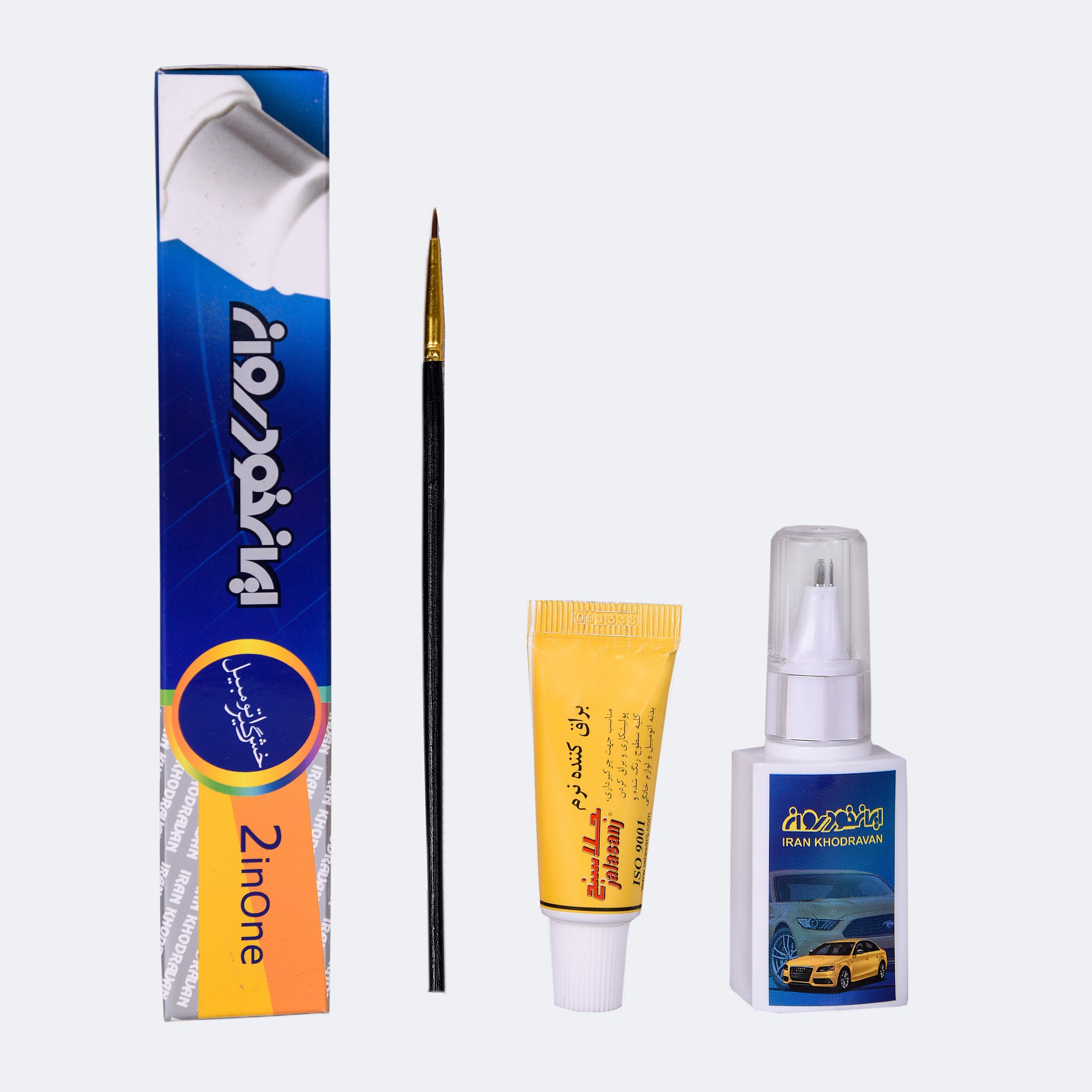 قلم خشگیر خودرو ایران خودروان رنگ اطلسی ایران خودرو کد رنگ 65984Gمجموعه ی 3 عددی