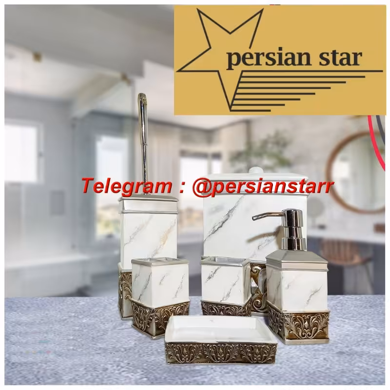 سرویس بهداشتی 6پارچه رزین مربع منبت 