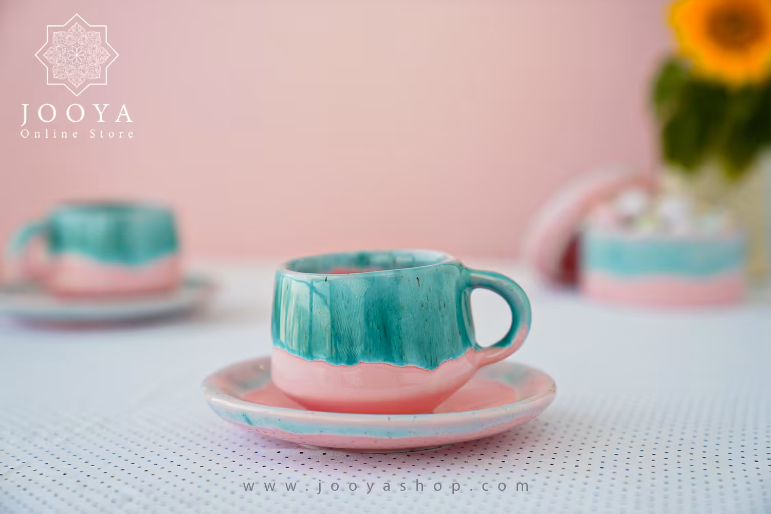 ست فنجان وزیرفنجانی سرامیکی میلویا