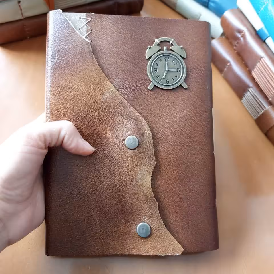 دفتر چرم طبیعی دستساز  100برگ