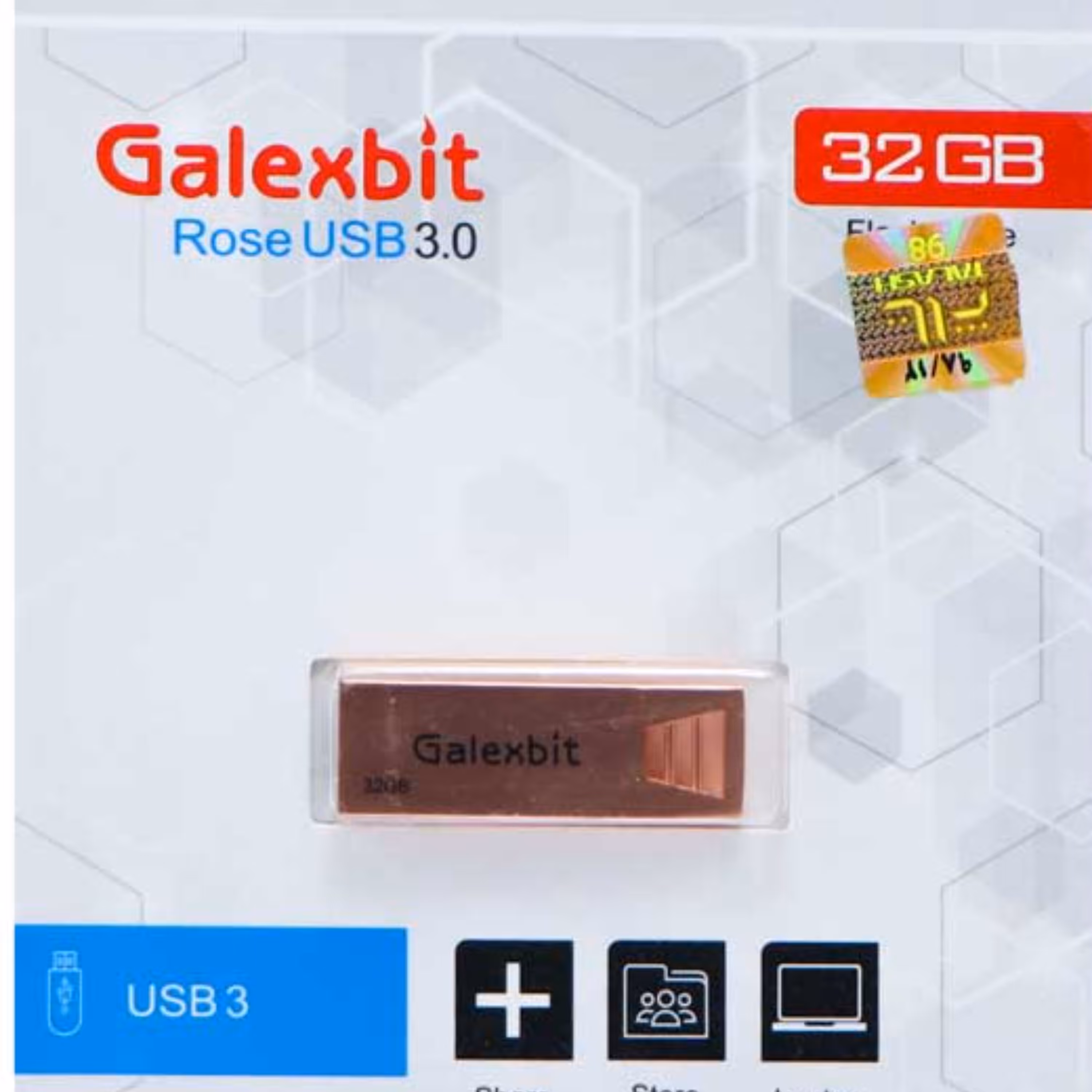 فلش 32 گیگ ROSE USB3 GALEXBIT گارانتی تلاش و مادام 