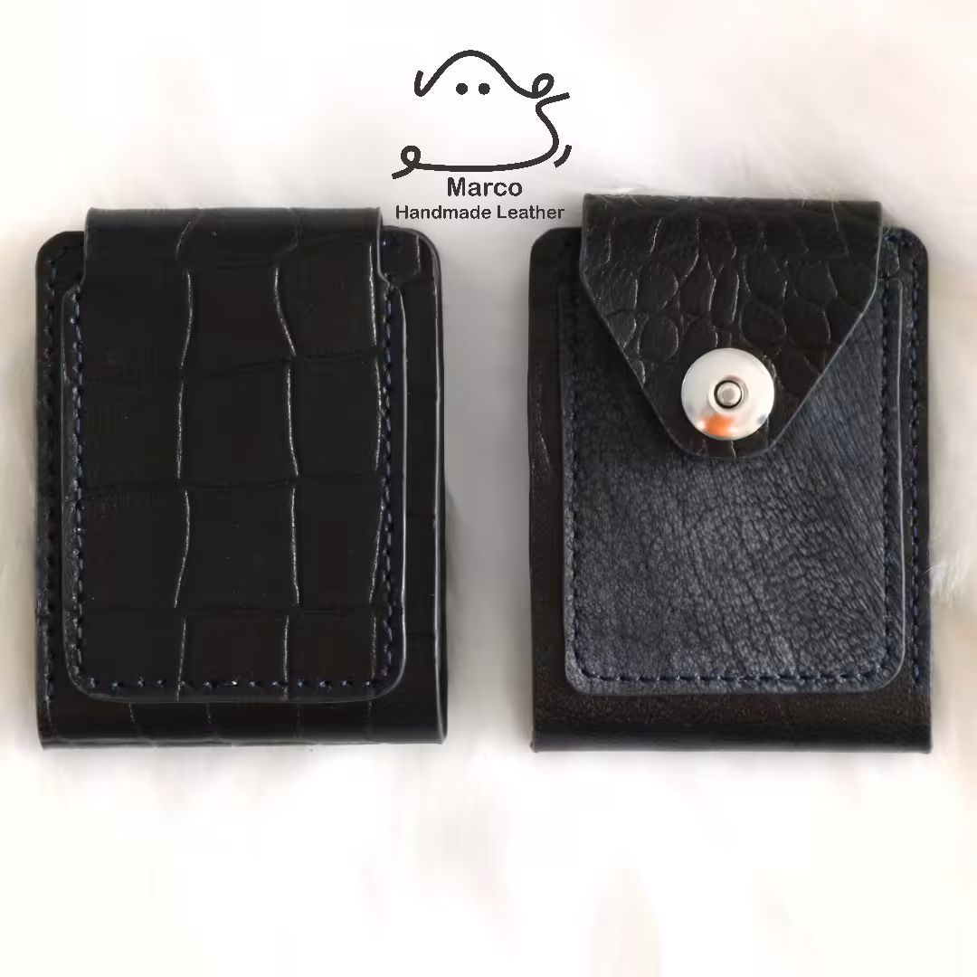 کیف پول جیبی مینیمال چرم طبیعی دستدوز کد W103