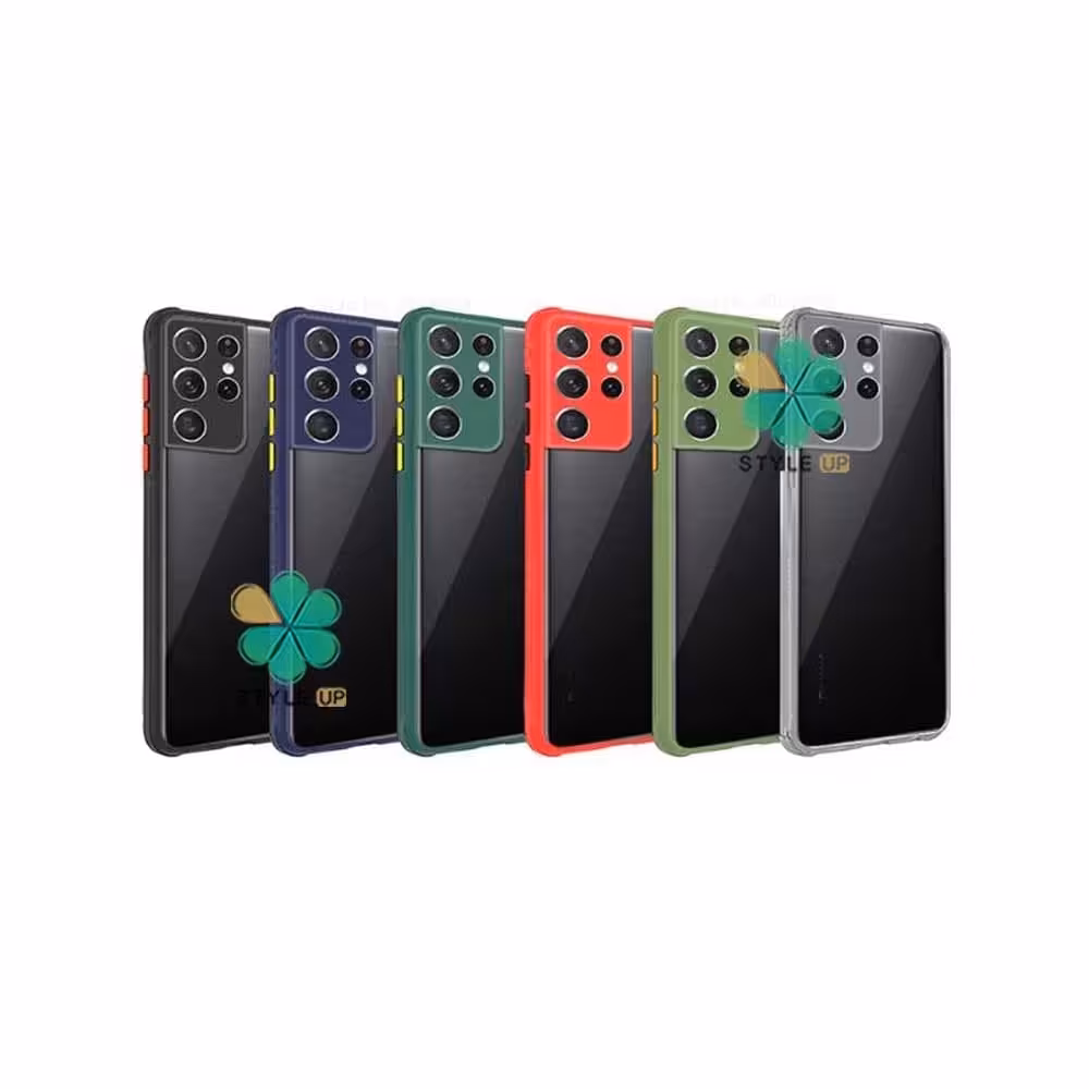 قاب گوشی سامسونگ Samsung Galaxy S22 Ultra مدل پشت مات محافظ لنزدار