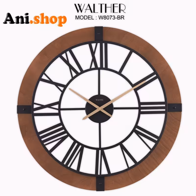 ساعت دیواری قطر 80 ترکیب چوب و فلز M8073_BR