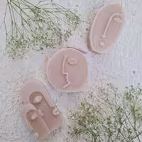 شمع صورتک کوبیسم شوکا(رنگ کرم، سه تایی)