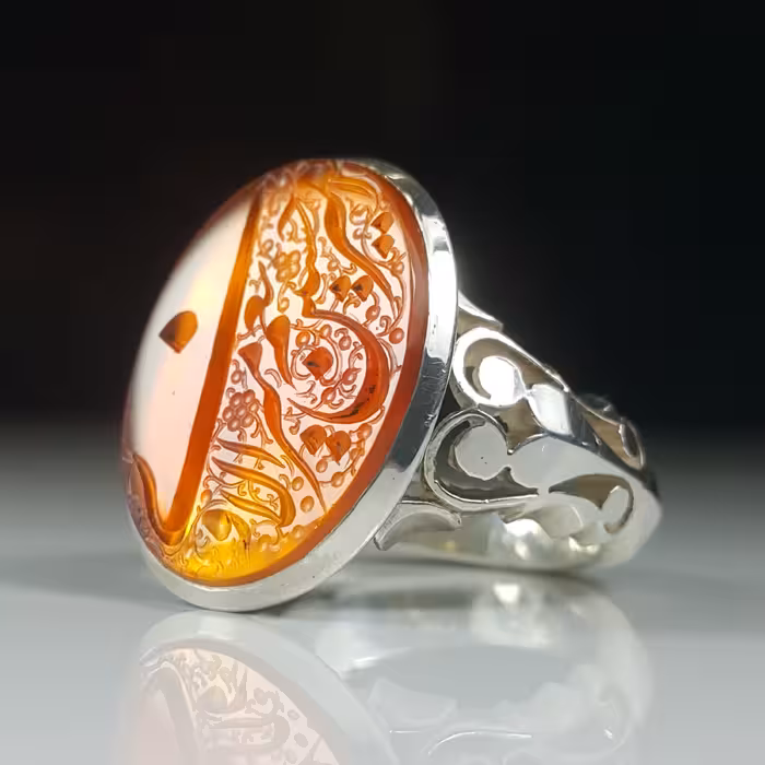 انگشتر عقیق پرتقالی یمنی (1)