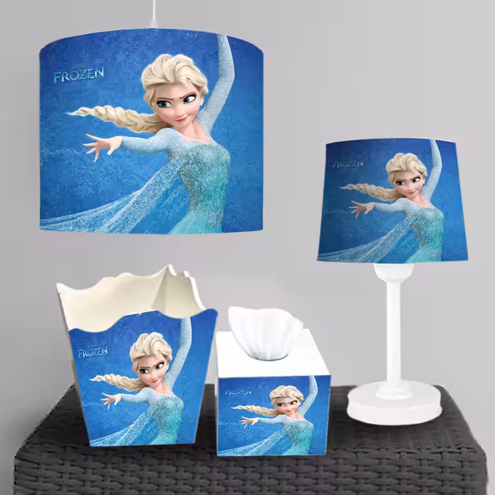 ست اکسسوری طرح السا برای سطل زباله و جا دستمال کاغذی ch-1054