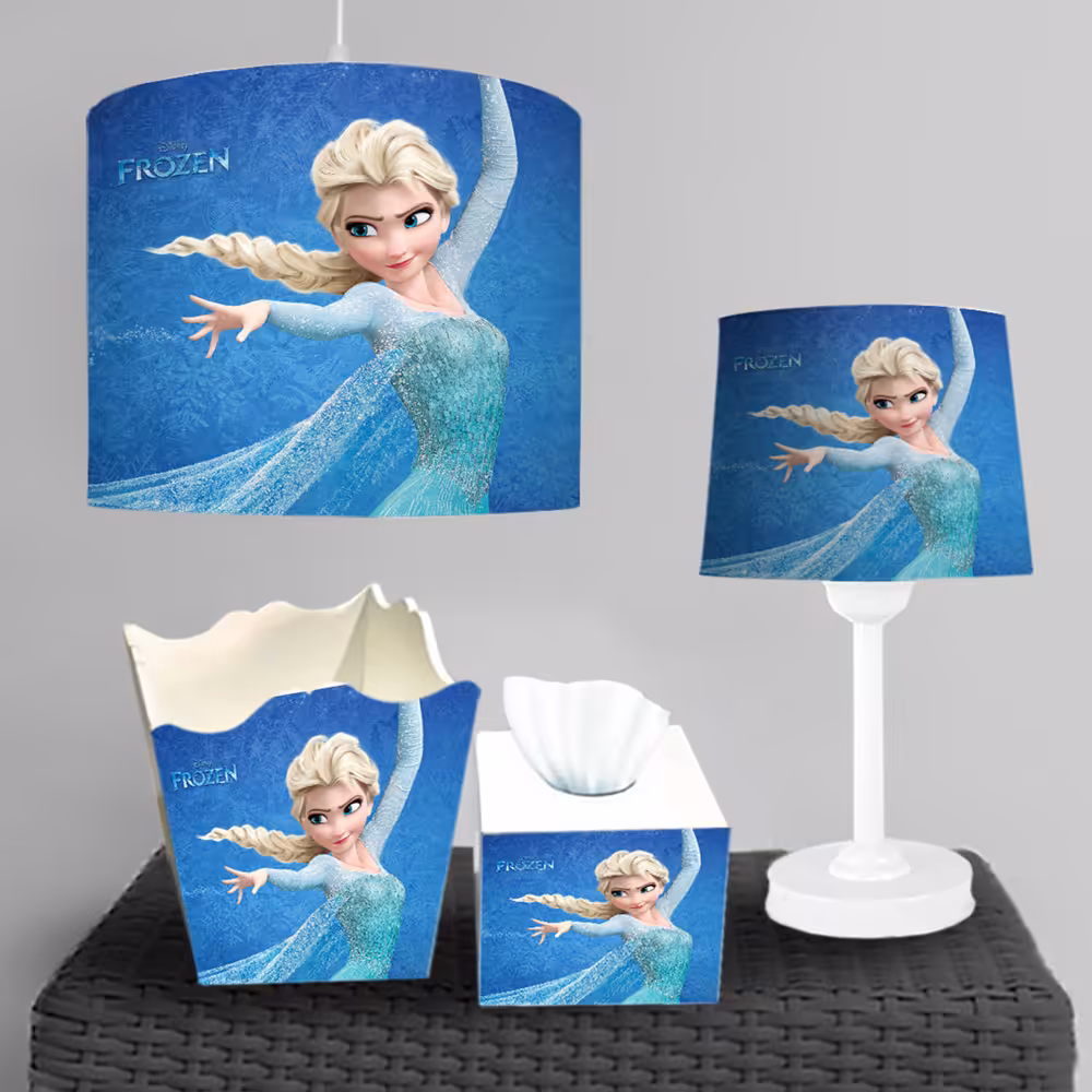 ست اکسسوری طرح السا برای سطل زباله و جا دستمال کاغذی ch-1054