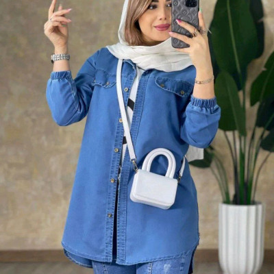 مانتو اسپرت زنانه جین سنگشور مدل بغل زیپ 232