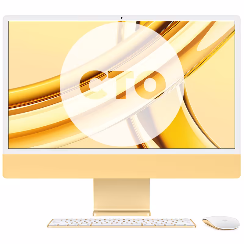 آی مک 24 اینچ M3 کاستوم پردازنده 8core - 10core حافظه رم 16 گیگابایت ظرفیت 256 گیگابایت SSD زرد Z19F0001P - Hiapple.ir