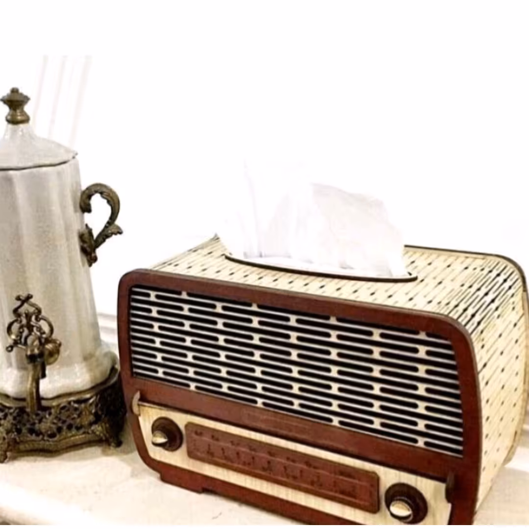 جادستمال کاغذی چوبی طرح رادیو