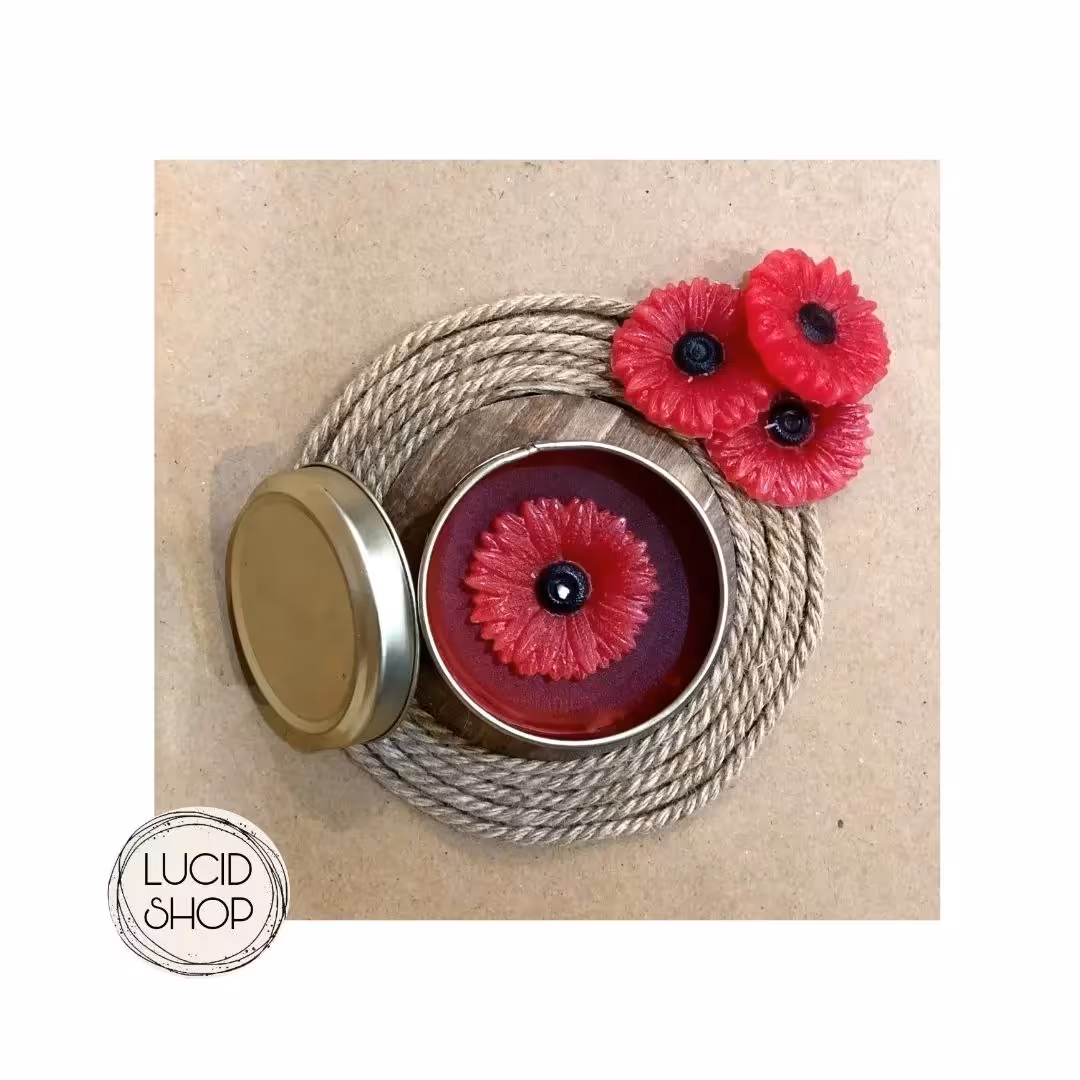 شمع جار  قوطی فلزی با رایحه توت فرنگی