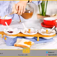 ظرف مربا و عسل سه خانه مدل چوب چینی کد 50024