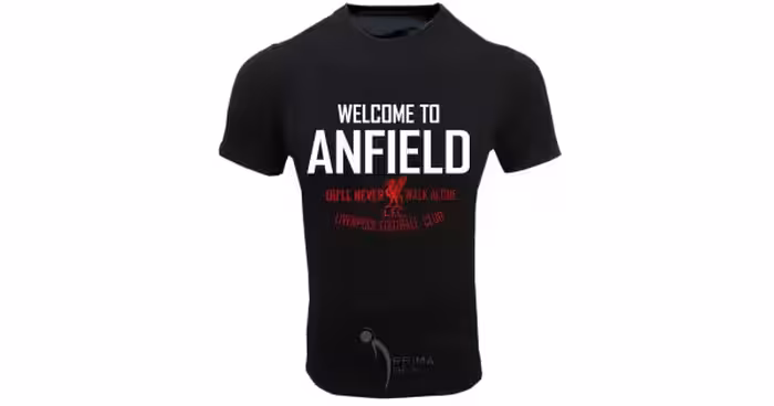 خرید تیشرت لیورپول مشکی طرح wellcome to anfield