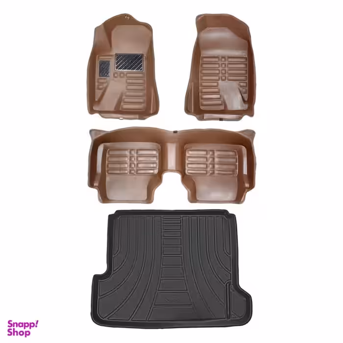 کفپوش پنج بعدی خودرو پانیذ مدل EVA مناسب برای سمند EF7 به همراه کفپوش صندوق