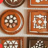 آینه جیبی چرم دوزی ایران بانو و ایران چرم