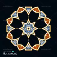 وکتور شمسه سنتی آبی قرمز | گرافیک با طعم تربچه