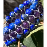 دستبند سه ردیفه امتیس و لاجورد 