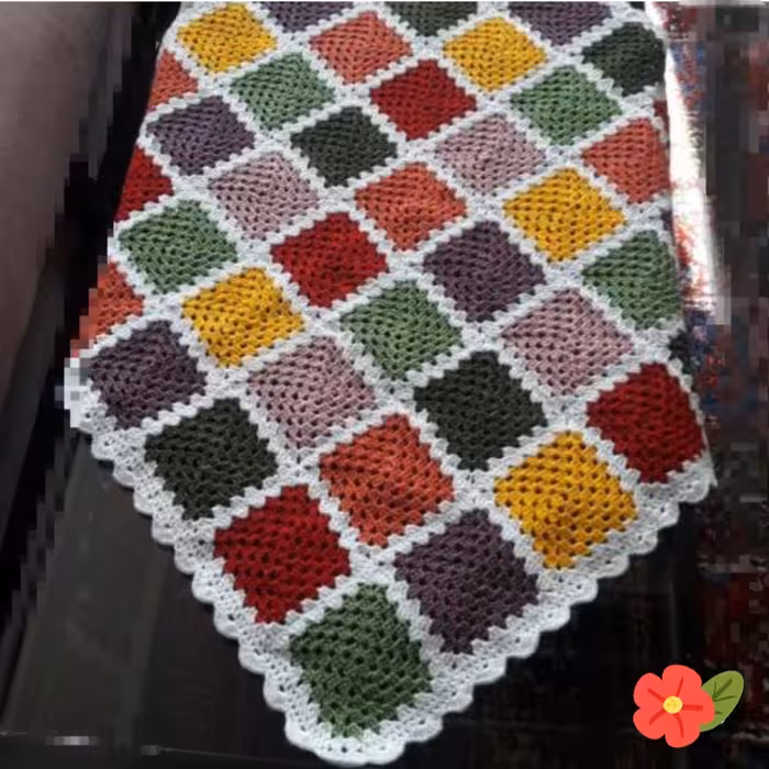 شال مبل رومیزی پتوی نوزاد رودوشی مادر بزرگ مهربون ابعاد 90 در 100 رنگ دلخواه شما