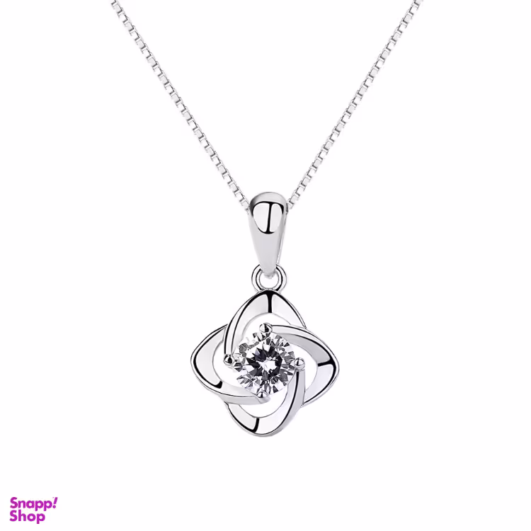 گردنبند نقره زنانه مدل تک نگین کد N2154