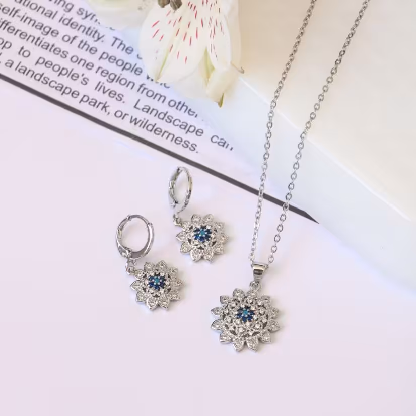 نیم ست استیل  آبکاری نقره 