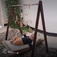نی نی لای لای و پلی جیم ساخته شده از چوب گردو و مکانیزم پیچ و مهره  قابل ارائه در ابعاد و طرح های مختلف