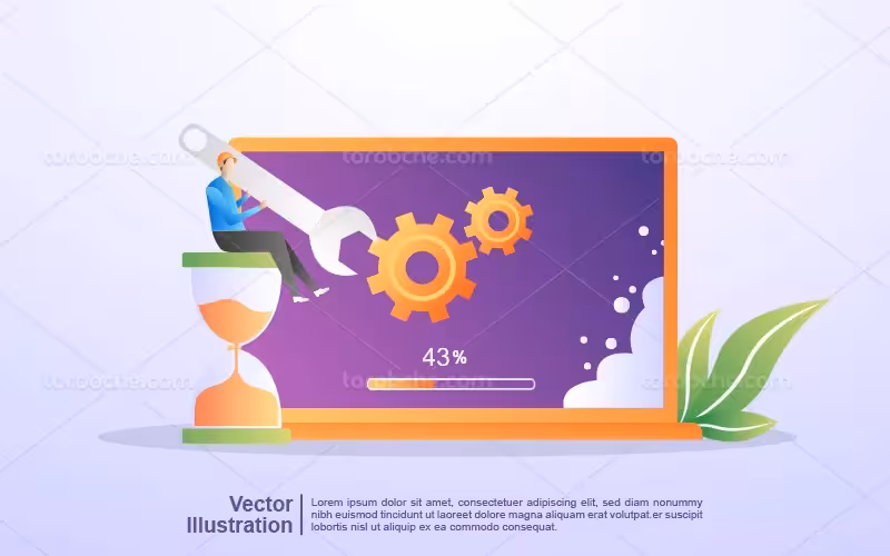 وکتور حالت تعمیر وبسایت | گرافیک با طعم تربچه