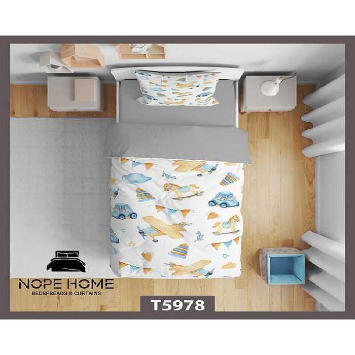 سرویس لحاف روتختی کودک یک نفره 5 تکه نوپه هوم Nopehome طرح هواپیما کد T5978