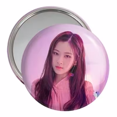 آینه جیبی خندالو مدل رزی بلک پینک Black Pink کد 14360