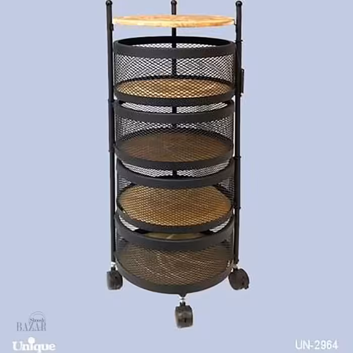 جای سیب زمینی و پیاز 4 طبقه کف چوبی یونیک کد 2964