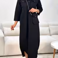 ست پیراهن و کیف کتان کاغذی