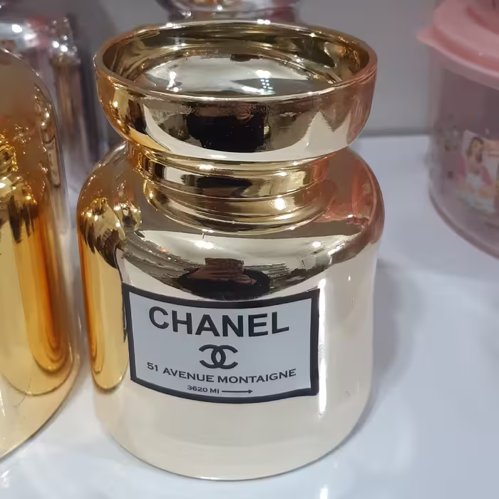 گلدان چنل سایز کوچک طلایی و نقره ای