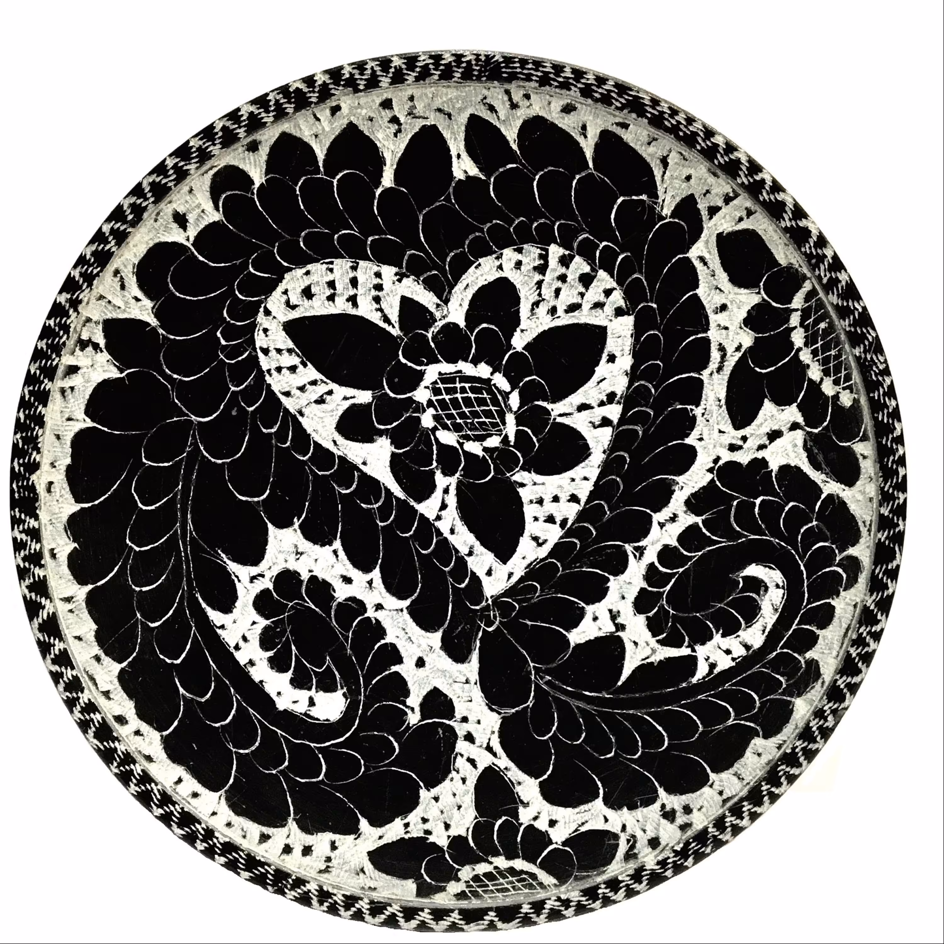 بشقاب سنگی طرح طاووس کد 02